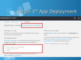 Origin 3Origin 3rdrd
App DeploymentApp Deployment
 