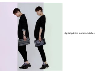 digital printed leather clutches