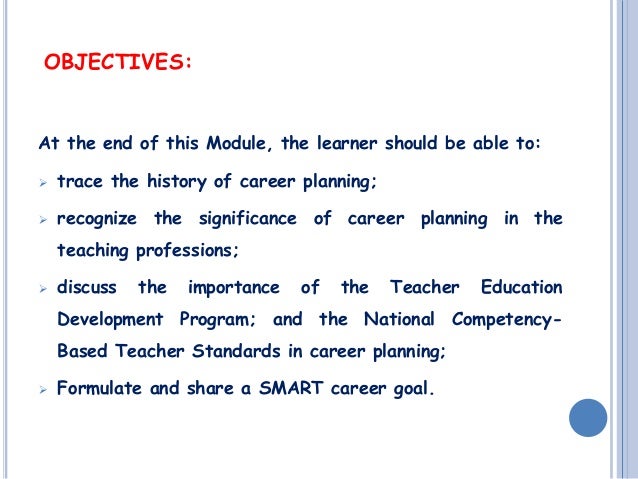 objective of teacher