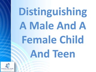 Distinguishing
A Male And A
Female Child
And Teen

 