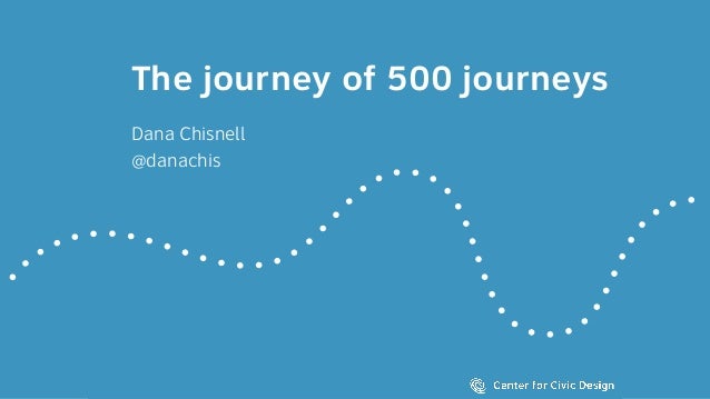 The journey of 500 journeys
Dana Chisnell
@danachis
 