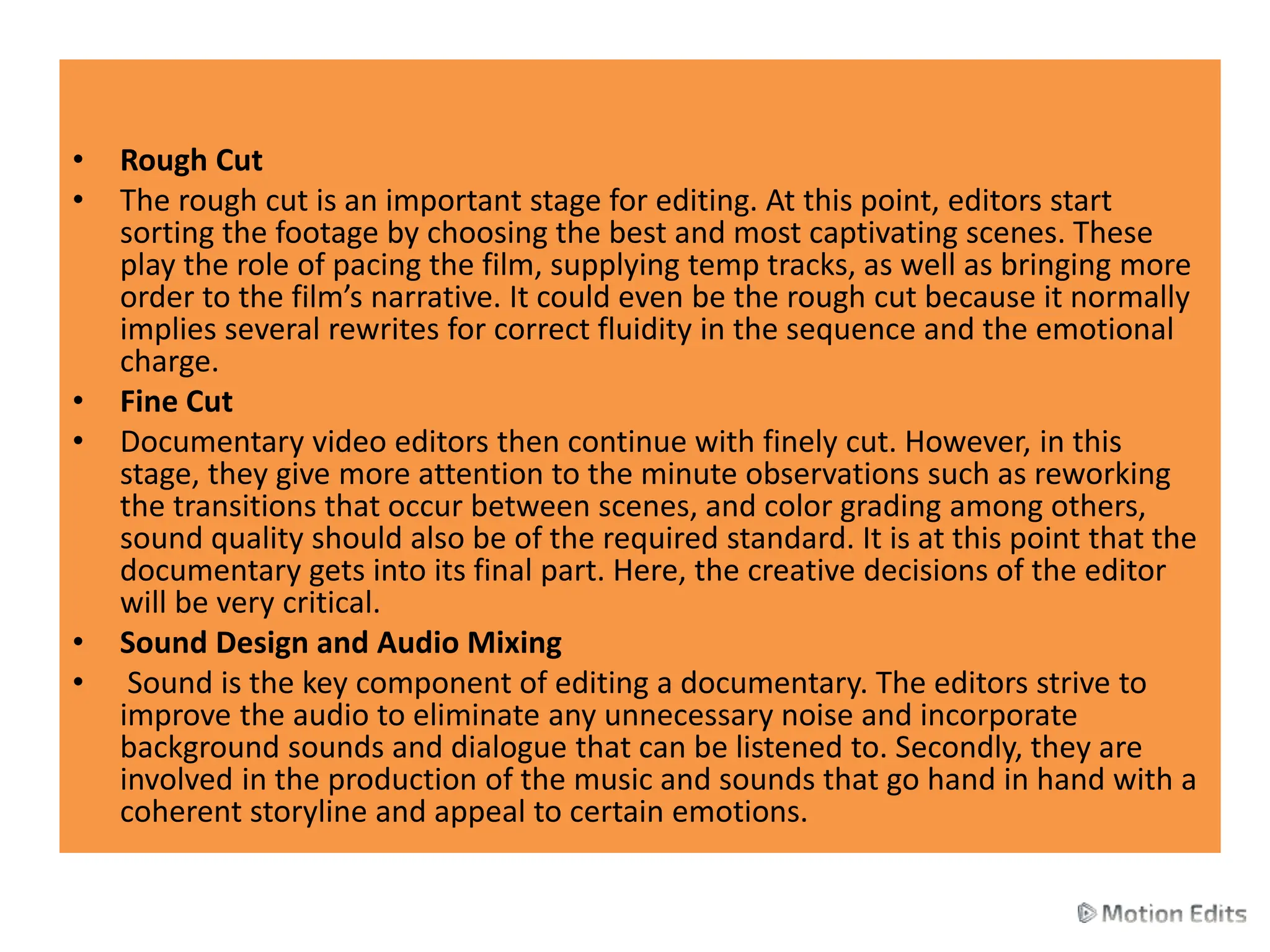 Journey of Documentary Film Editing Stages & Outcomes.pptx