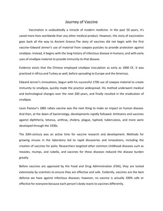 Journey of Vaccine | PDF