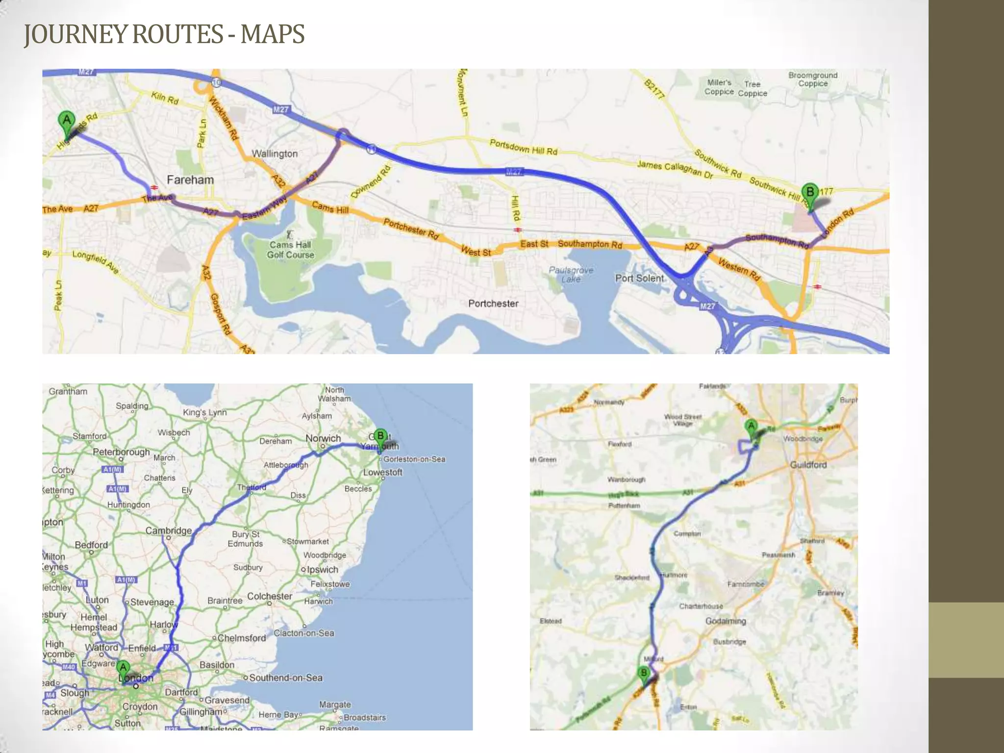 JOURNEY ROUTES - MAPS
 