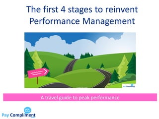 A travel guide to peak performance
The first 4 stages to reinvent
Performance Management
 