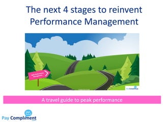 A travel guide to peak performance
The next 4 stages to reinvent
Performance Management
 
