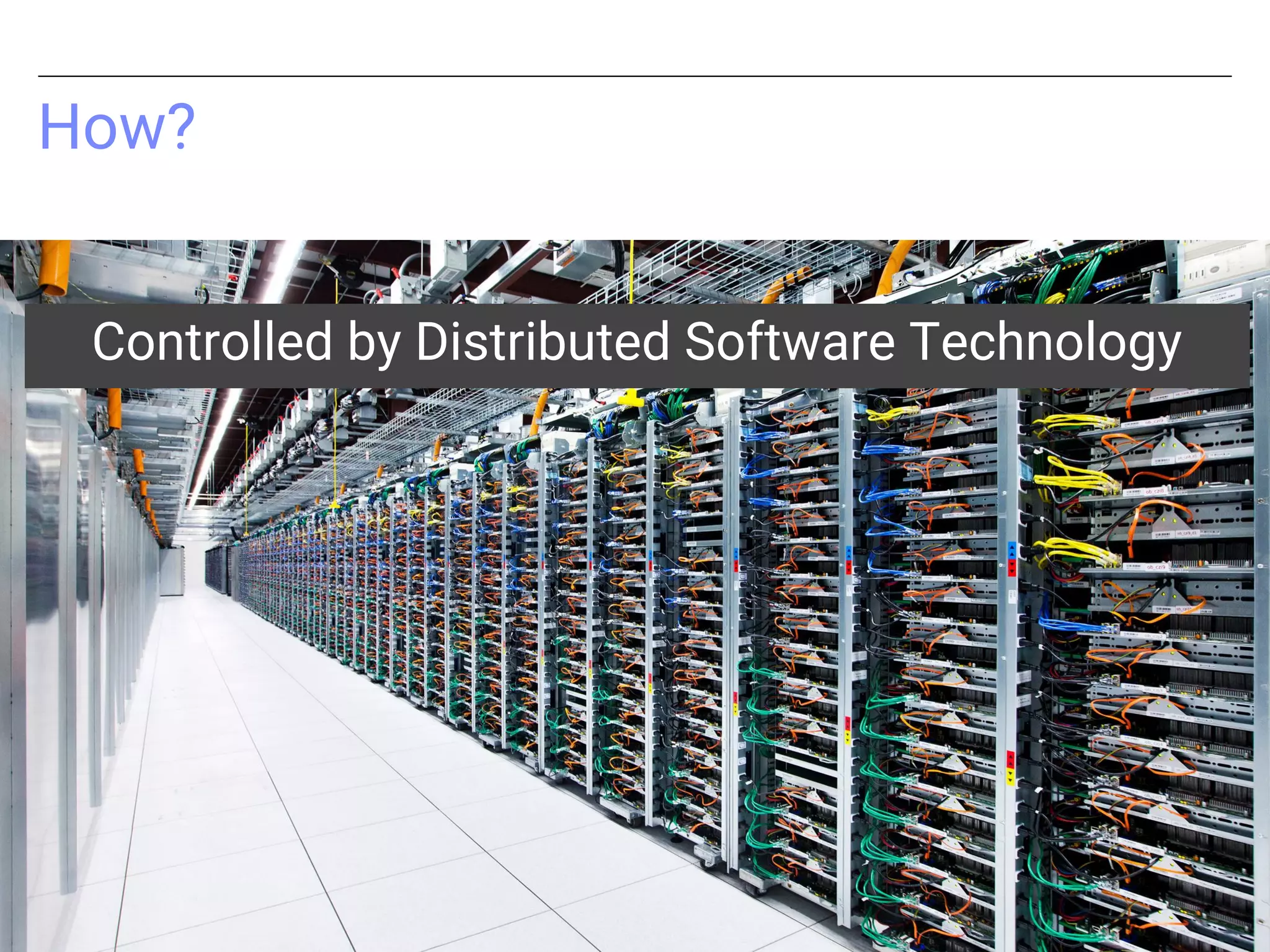 How?
Controlled by Distributed Software Technology
 