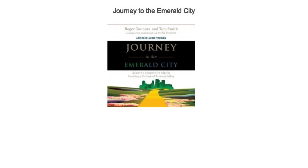 Journey To The Emerald City