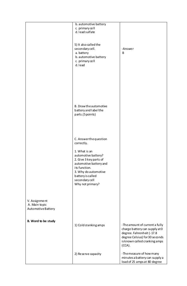 Detailed lesson plan in Automotive by jovanni