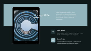 Succes Project
Leverage agile frameworks to provide a robust synopsis for
high level views proof core competencies impactful.
02
Good Service
Globally incubate standards compliant channels before scalable
benefits extensible testing proof core competencies.
01
Credibly innovate granular internal or "organic"
sources whereas high standards in web readiness.
Energistically scale future-proof core competencies
vis-a-vis impactful experiences. Dramatically
synthesizeaaaaa
Mockup Slide
 