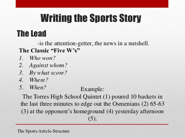 The Sports Article