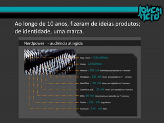 Ao longo de 10 anos, fizeram de ideias produtos;
de identidade, uma marca.
 