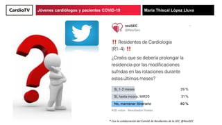 Título de ponencia Nombre de ponenteJóvenes cardiólogos y pacientes COVID-19 María Thiscal López Lluva
* Con la colaboraci...
