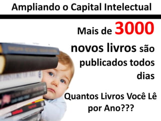 Mais de 3000
novos livros são
publicados todos
dias
Quantos Livros Você Lê
por Ano???
Ampliando o Capital Intelectual
 