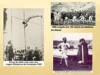 1896-Largada dos 100 metros do atletismo
em Atenas
 