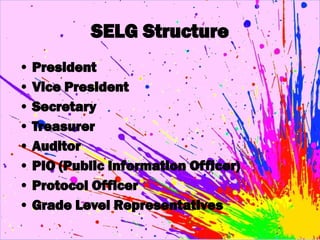 tHE IMPORTANCE AND ROLES OF THE SELG AND IT'S OFFICERS | PPTX