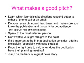 How to pitch to journalists | PPT