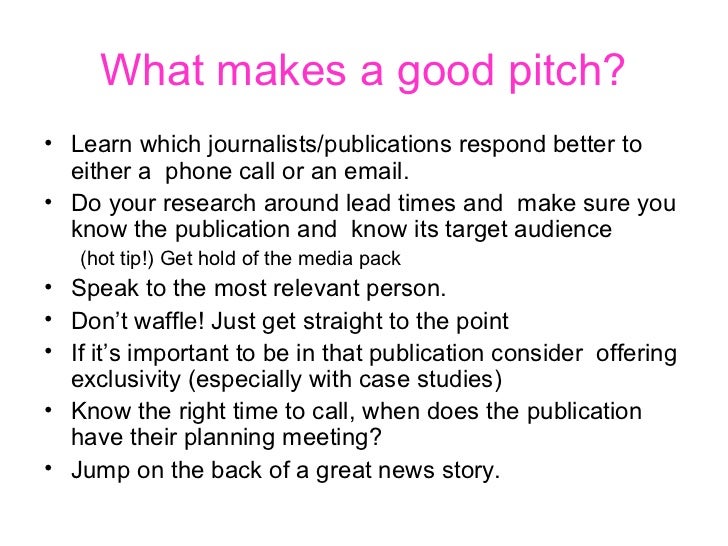 How to pitch to journalists