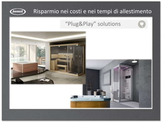 Risparmio nei costi e nei tempi di allestimento
“Plug&Play” solutions
 
