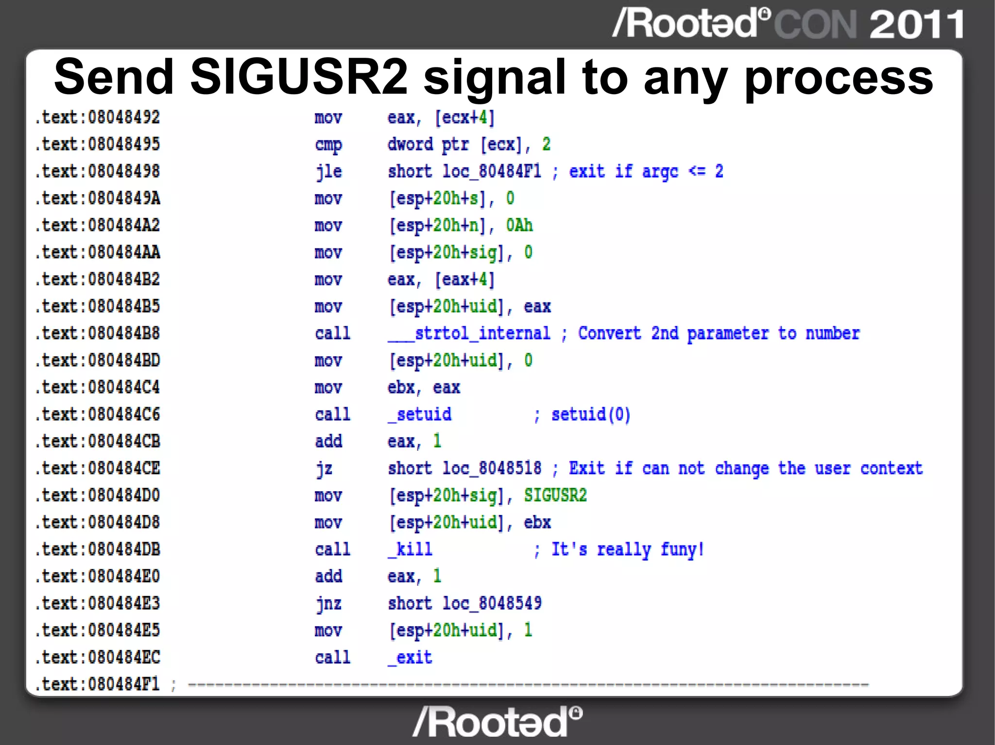Send SIGUSR2 signal to any process 