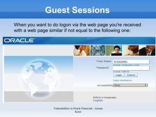 Guest Sessions
When you want to do logon via the web page you're received
with a web page similar if not equal to the foll...