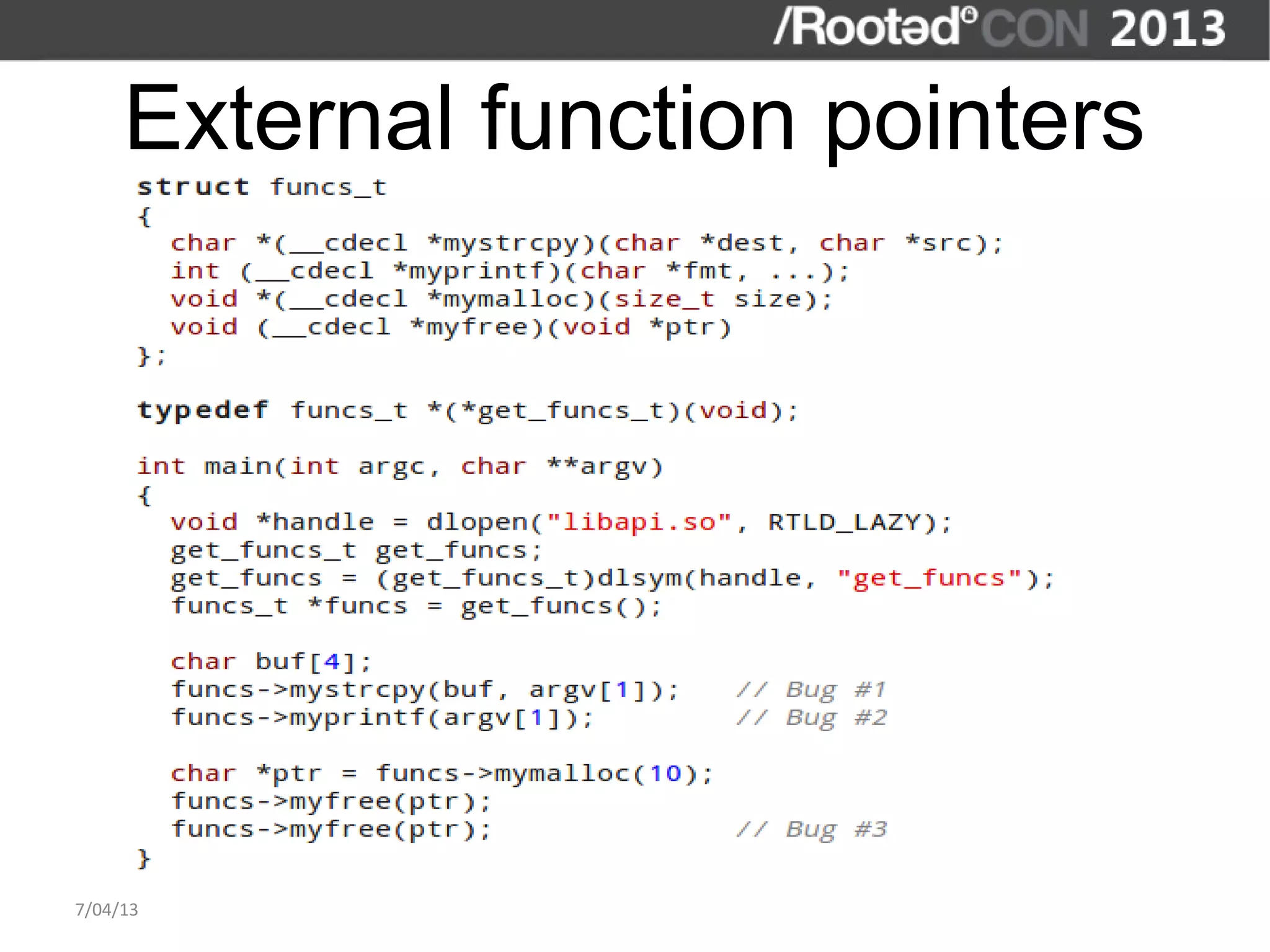 External function pointers




7/04/13
 