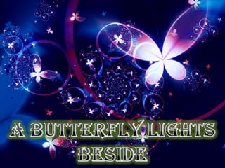 A butterfly lights beside  us like a sunbeam  