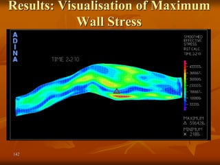 142
Results: Visualisation of Maximum
Wall Stress
 