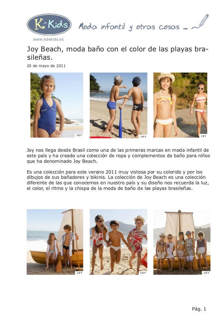 Joy moda baño con el color de playas brasileñas.