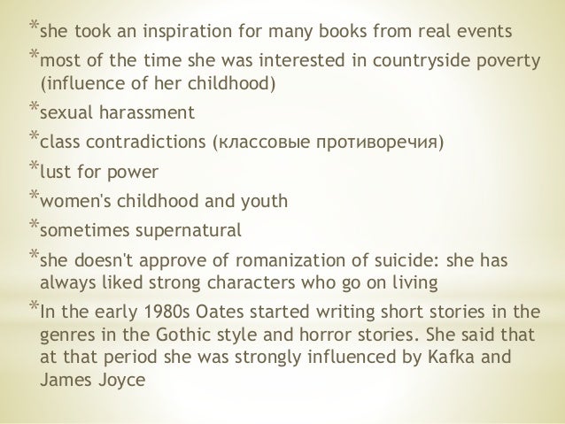 a brief description of joyce carol oates Joyce carol oates, author of some forty novels (nine written under an assumed name), twenty short story collections a description that aptly captures her own often breathless style, characterized by italicized interpolations, exclamations. a brief description of joyce carol oates Joyce carol oates, author of some forty novels (nine written under an assumed name), twenty short story collections a description that aptly captures her own often breathless style, characterized by italicized interpolations, exclamations.