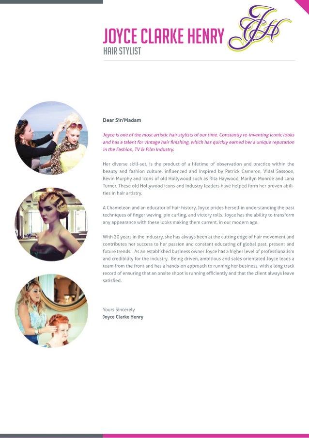 cover letter email portfolio Hairdresser Letter Henry Cover Joyce Clarke cover letter email portfolio Hairdresser Letter Henry Cover Joyce Clarke