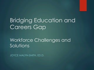 Bridging Education and
Careers Gap
Workforce Challenges and
Solutions
JOYCE MALYN-SMITH, ED.D.
 