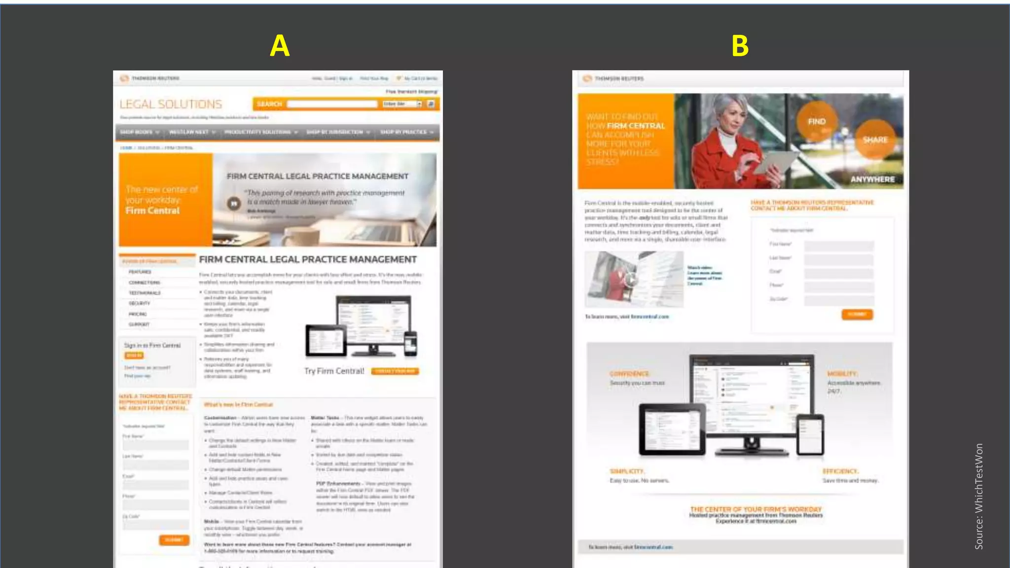 A B
Source:WhichTestWon
 