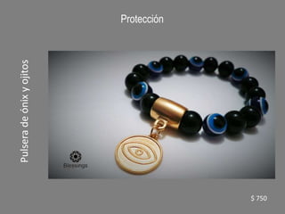 Protección
Pulsera
de
ónix
y
ojitos
$ 750
 