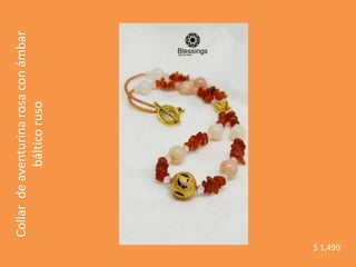 Collar
de
aventurina
rosa
con
ámbar
báltico
ruso
$ 1,490
 