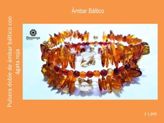 Ámbar Báltico
Pulsera
doble
de
ámbar
báltico
con
ágata
roja
$ 1,890
 