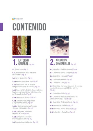 CONTENIDO
Entorno
general [Pg. 06]
Acuerdos
Comerciales [Pg. 18]1. 2.
1.1 Definiciones [Pg. 7]	 	
1.2 Características de l...