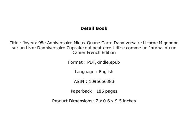 E B O O K Library Joyeux 98e Anniversaire Mieux Quune Carte Dannive