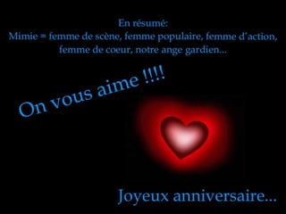 Joyeux Anniversaire Mimie