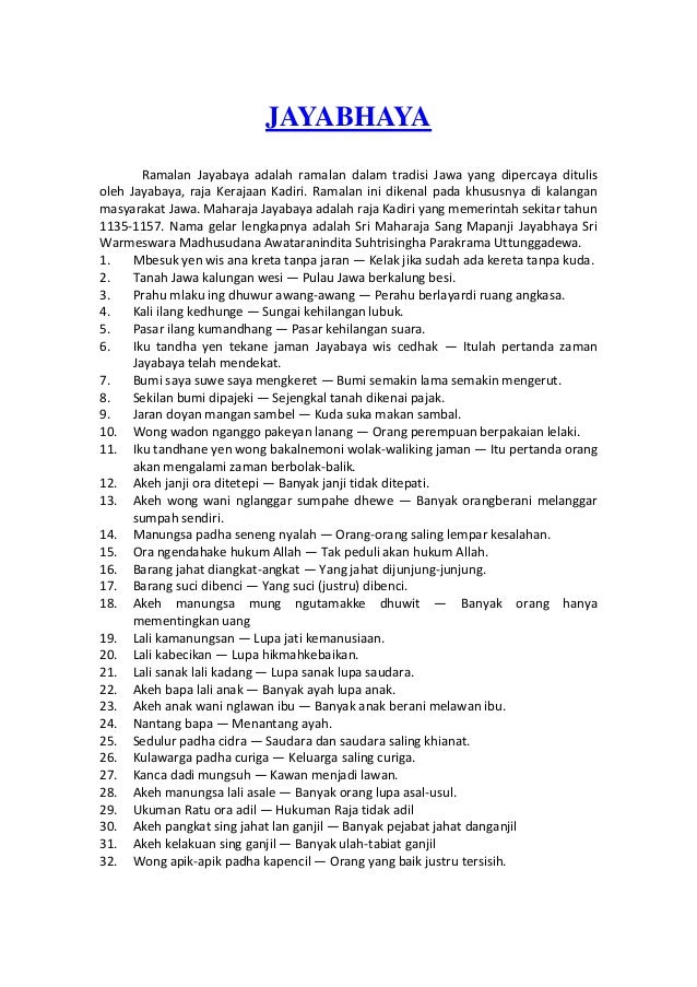 Serat Jayabaya Pdf Serat Jawi