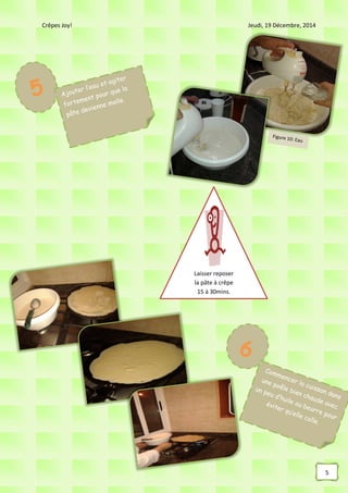 Crêpes Joy! Jeudi, 19 Décembre, 2014
5
Laisser reposer
la pâte à crêpe
15 à 30mins.
 