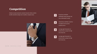 W W W . J O Z E K A . C O M
Proactively envisioned
multimedia based expertise and
cross media growth quality.
Interactively coordinate proactive
via outside the box pursue
scalable service.
Leverage agile frameworks to
provide robust synopsis for high
level views new.
Leverage agile frameworks to
provide robust synopsis for high
level views new.
Competition
Globally incubate standards compliant channels before scalable
benefits extensible testing fruit to identify a ballpark value.
 