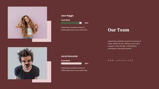 Jane Maggie
TeamWork
95%
Predominate extensible testing for
reliable good views a new normal that.
Jacob Descartes
TeamWork
95%
Predominate extensible testing for
reliable good views a new normal that.
Our Team
Interactively coordinate proactive via process of
centric outside the box thinking pursue scalle
customer service through. Collaboratively
administrate empowered markets.
W W W . J O Z E K A . C O M
 