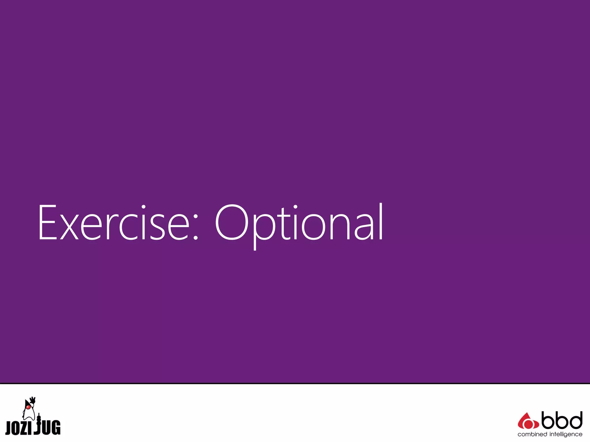 Exercise: Optional
 