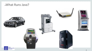 ●What Runs Java?
3
 