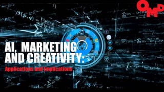 AI, MARKETING
AND CREATIVITY:
Applications and Implications
 