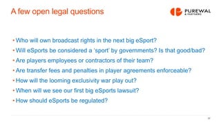 Esports Faq eSports: EU/international law and regulation | PPTX