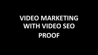 VIDEO MARKETING
WITH VIDEO SEO
PROOF
 