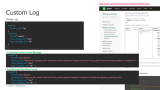 | ©2020 F531
Custom Log
https://docs.nginx.com/nginx-app-protect/troubleshooting/
{
"filter": {
"request_type": "all"
},
"content": {
"format": "default",
"max_request_size": "any",
"max_message_size": "5k"
}
}
Simple Log
"content": {
"format": "user-defined",
"format_string": "client_ip=%ip_client%,client_port=%src_port%,request=%request%,violations=%violations%,signature_ids=%sig_ids%",
"max_request_size": "any",
"max_message_size": "5k" }
Log Message Key-Value Format
"content": {
"format": "user-defined",
"format_string": "Request ID %support_id%: %method% %uri% received on %date_time% from IP %ip_client% had the following violations: %violations%",
"max_request_size": "any",
"max_message_size": "5k" }
A Verbose Custom Format Message
CONFIDENTIAL
 