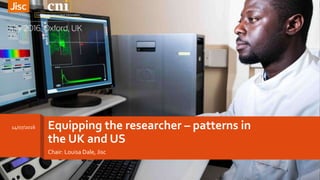 Equipping the researcher – patterns in
the UK and US
Chair: Louisa Dale, Jisc
14/07/2016
1
 